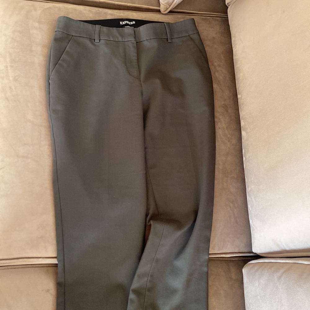 Express columnist dress pants in olive dark green